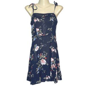Spaghetti Strap Navy Floral Summer Beach Dress Size S
